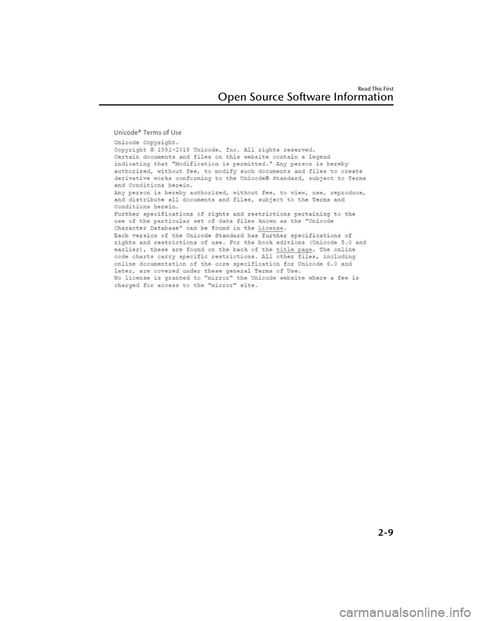 MAZDA CX90 2024 Owners Manual Read This First
Open Source Software Information
2-9
CX-90_8KG7-EA-22L_Edition1_new2022-11-17 16:05:04 