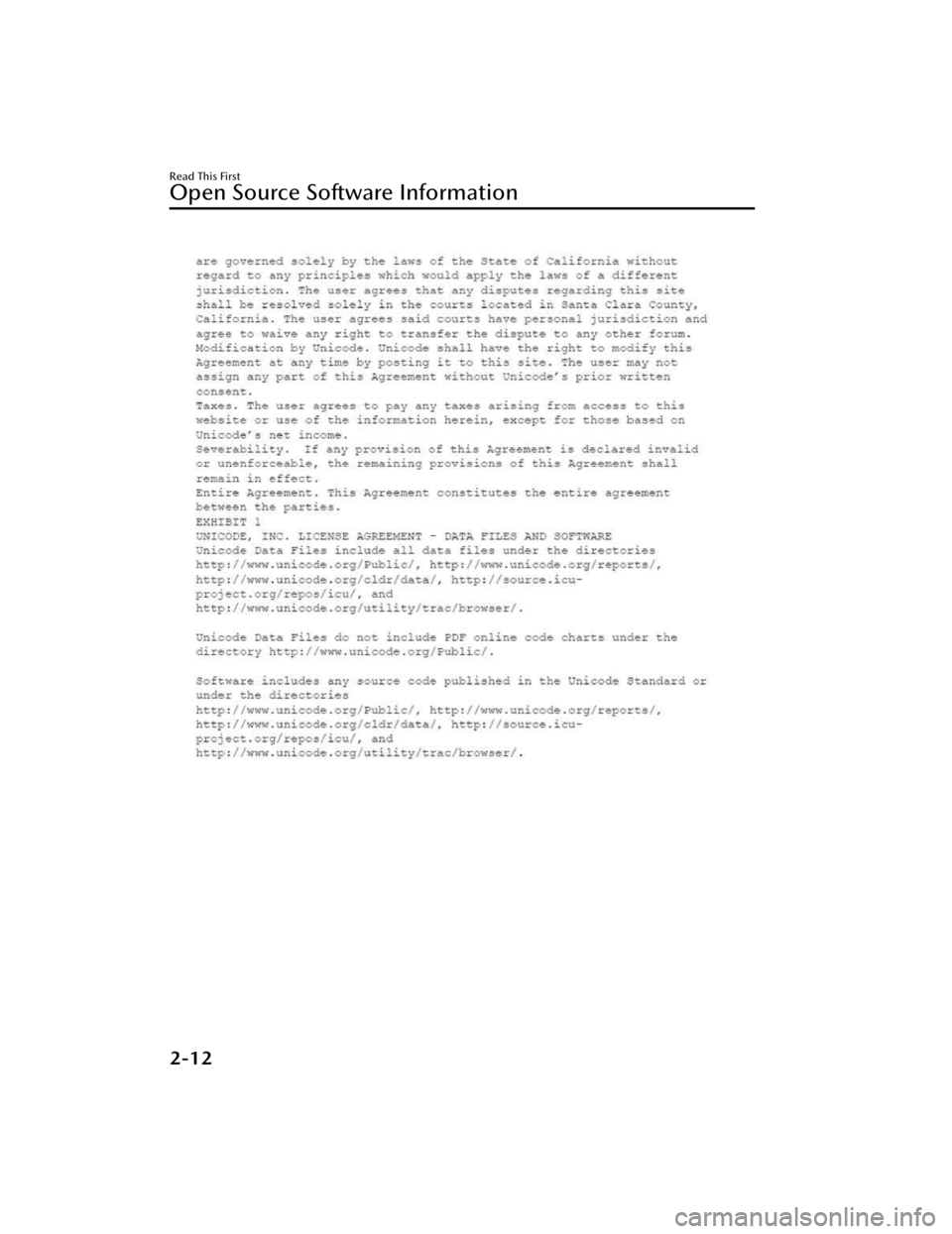 MAZDA CX90 2024 Owners Manual Read This First
Open Source Software Information
2-12
CX-90_8KG7-EA-22L_Edition1_new2022-11-17 16:05:04 