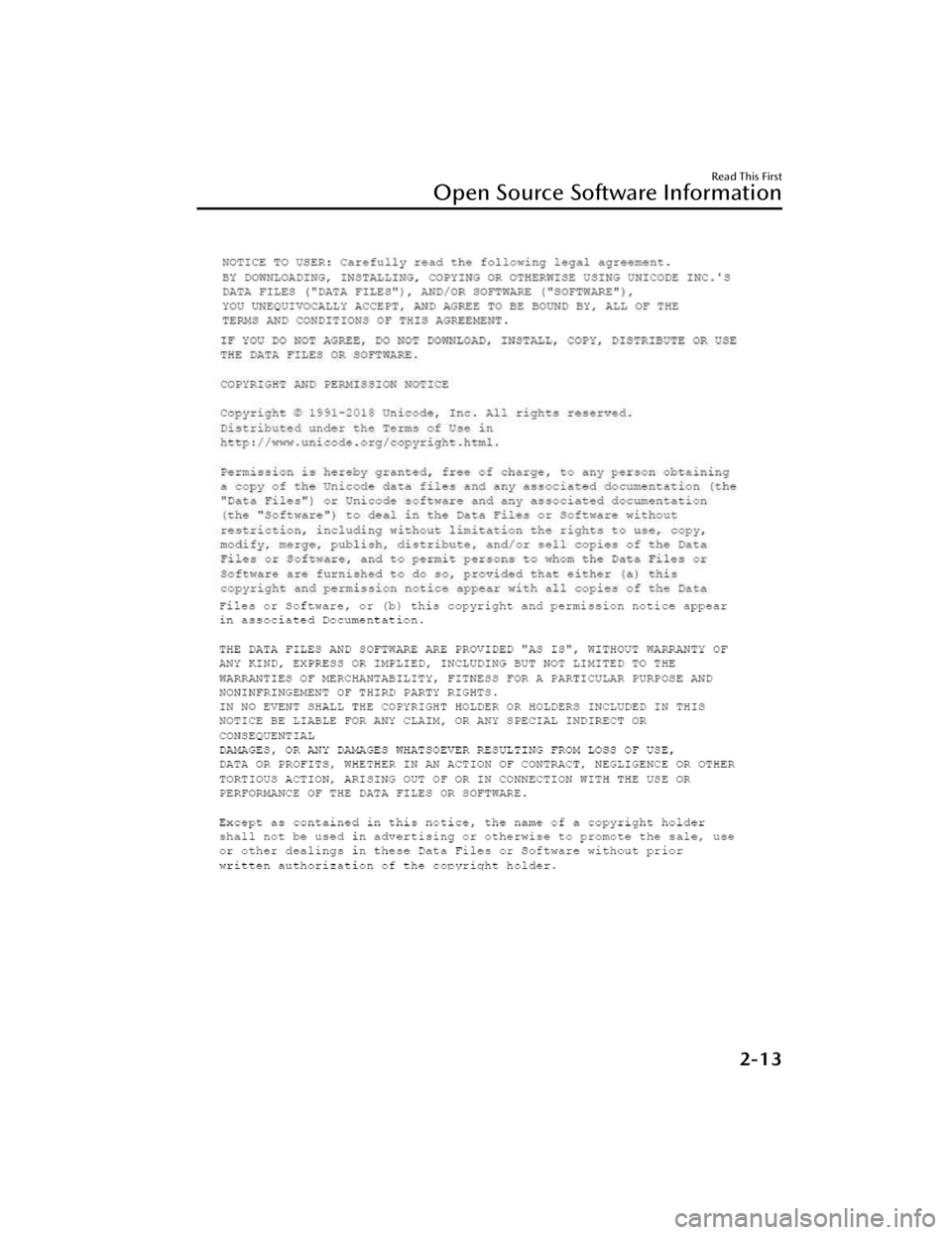 MAZDA CX90 2024 Owners Manual Read This First
Open Source Software Information
2-13
CX-90_8KG7-EA-22L_Edition1_new2022-11-17 16:05:04 
