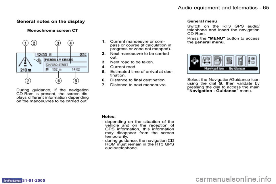 Peugeot 206 SW 2004.5 Repair Manual �6�4 �-
�3�1�-�0�1�-�2�0�0�5
�6�5
�-
�3�1�-�0�1�-�2�0�0�5
�G�e�n�e�r�a�l� �n�o�t�e�s� �o�n� �t�h�e� �d�i�s�p�l�a�y
�M�o�n�o�c�h�r�o�m�e� �s�c�r�e�e�n� �C�T �G�e�n�e�r�a�l� �m�e�n�u 
�S�w�i�t�c�h�  �o�