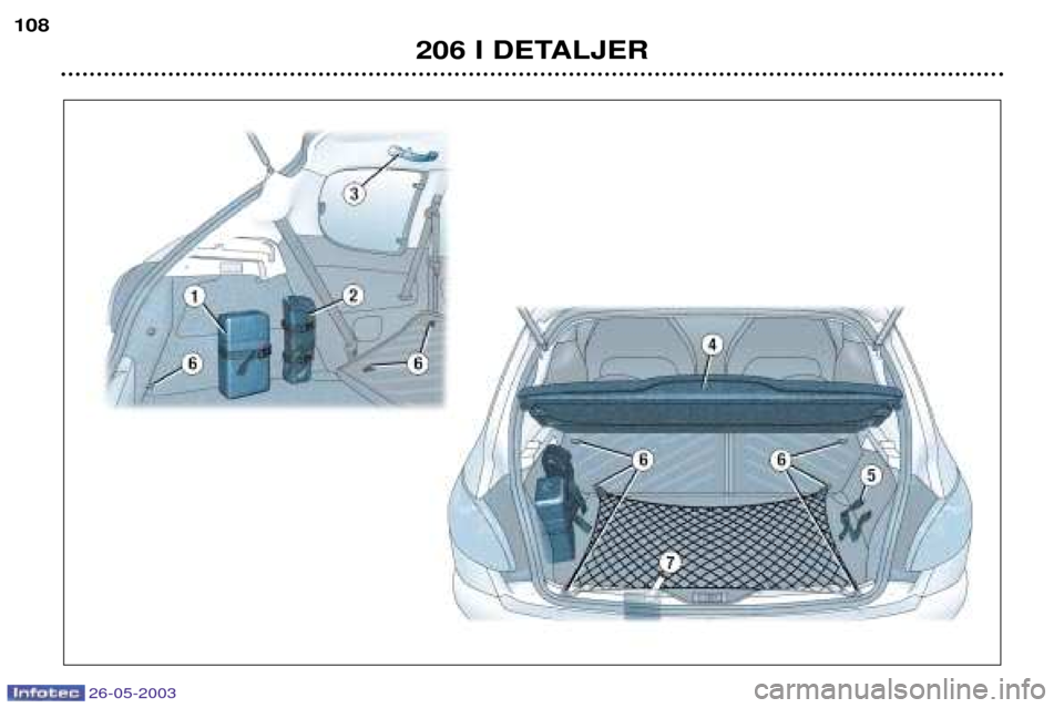 Peugeot 206 SW 2003 Instruktionsbog (in Danish) 26-05-2003
206 I DETALJER
108 Peugeot 206 SW 2003 Instruktionsbog (in Danish) 26-05-2003
206 I DETALJER
108