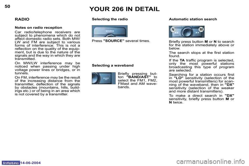 Peugeot 206 SW Dag 2004 Service Manual �5�0
�1�4�-�0�6�-�2�0�0�4
�5�1
�1�4�-�0�6�-�2�0�0�4
�Y�O�U�R� �2�0�6� �I�N� �D�E�T�A�I�L
�S�e�l�e�c�t�i�n�g� �t�h�e� �r�a�d�i�o �A�u�t�o�m�a�t�i�c� �s�t�a�t�i�o�n� �s�e�a�r�c�h�R�A�D�I�O
�N�o�t�e�s� �