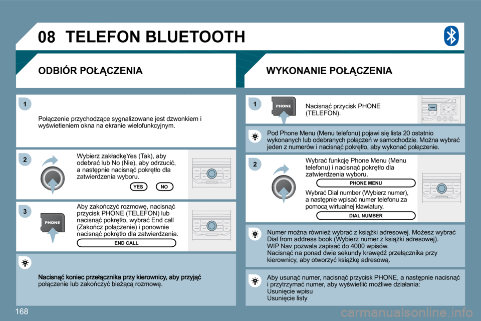 Peugeot 207 CC 2010  Instrukcja Obsługi (in Polish) 168
�0�8
�2
�1
�1 
�3
�2
�p�o�ł"�c�z�e�n�i�e� �l�u�b� �z�a�k�o1�c�z�y�ć� �b�i�eG"�c"� �r�o�z�m�o�w
�.� � 
� �W�y�b�i�e�r�z� �z�a�k�ł�a�d�k
�Y�e�s� �(�T�a�k�)�,� �a�b�y� �o�d�e�b�r�a�ć� �l�u