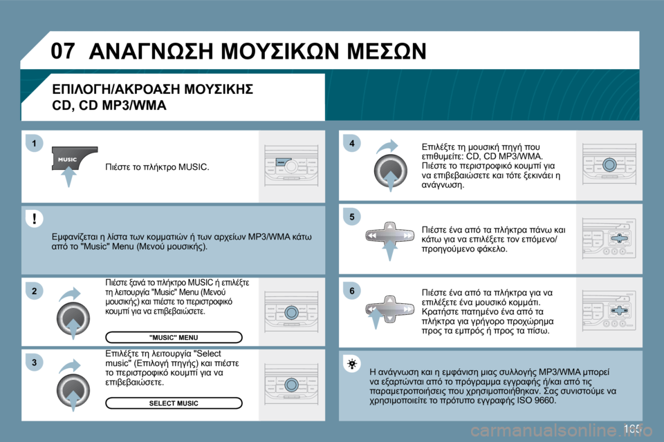 Peugeot 207 CC 2010  Εγχειρίδιο χρήσης (in Greek) �1�6�5
�0�7
�6
�4 
�5
�3
�2
1
