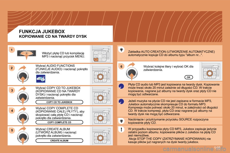 Peugeot 207 CC 2007.5  Instrukcja Obsługi (in Polish) 165
23
S
O
SSOURCE
MODE BAND ESC
2abc5jkl8tuv3def6mno9wxyz1 4ghi7pqrs0 # MENU LIST
TA PTYDARKESC
LIST
MENU
ESC
MENU LIST
6
ESC
MENU LIST
ESC
MENU LIST
ESC
MENU LIST
4
ESC
MENU LIST
5
1
COPY CD TO JUKE