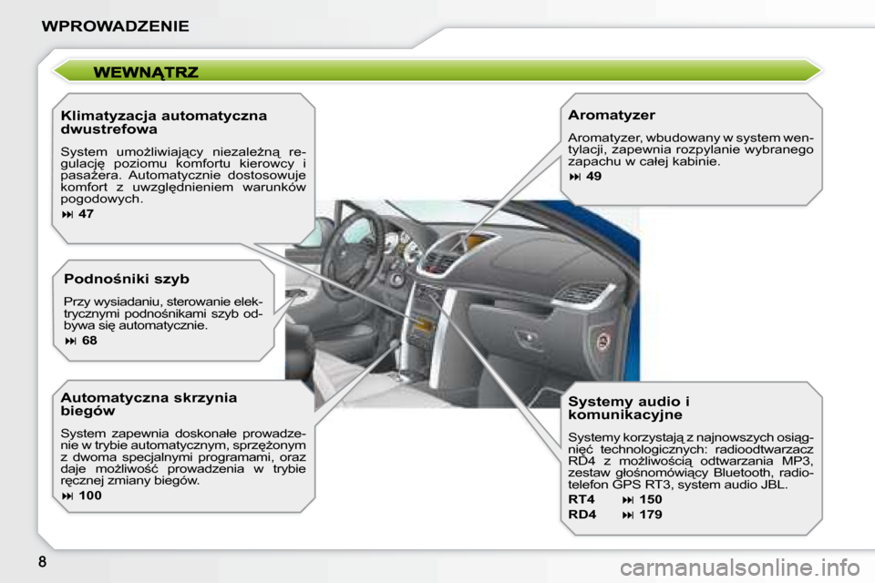 Peugeot 207 CC 2007.5  Instrukcja Obsługi (in Polish) � �W�E�W�N�T�R�Z� 
� � �K�l�i�m�a�t�y�z�a�c�j�a� �a�u�t�o�m�a�t�y�c�z�n�a�  
�d�w�u�s�t�r�e�f�o�w�a� 
� �S�y�s�t�e�m�  �u�m�oG�l�i�w�i�a�j"�c�y�  �n�i�e�z�a�l�eG�n"�  �r�e�- 
�g�u�l�a�c�j
�  �p