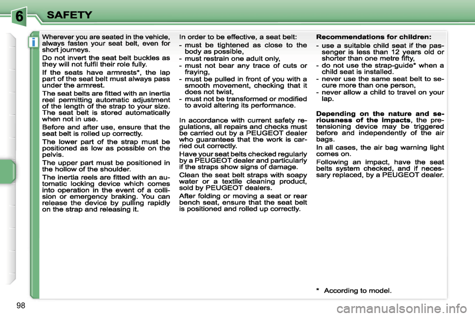 Peugeot 207 CC 2007  Owners Manual �i
�9�8                                                