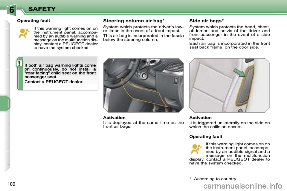 Peugeot 207 CC 2007  Owners Manual �!
�1�0�0
�O�p�e�r�a�t�i�n�g� �f�a�u�l�t
�I�f� �t�h�i�s� �w�a�r�n�i�n�g� �l�i�g�h�t� �c�o�m�e�s� �o�n� �o�n� �t�h�e�  �i�n�s�t�r�u�m�e�n�t�  �p�a�n�e�l�,�  �a�c�c�o�m�p�a�-�n�i�e�d� �b�y� �a�n� �a�u�d