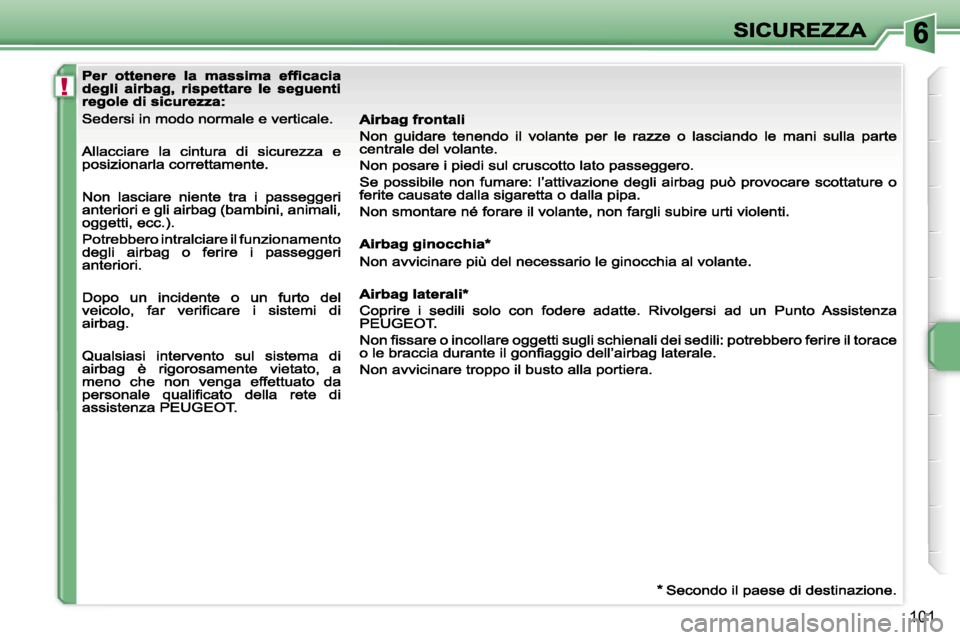 Peugeot 207 CC 2007  Manuale del proprietario (in Italian) �!
�1�0�1                         