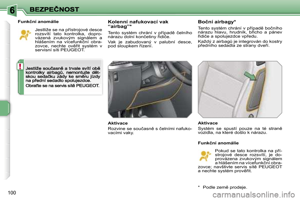 Peugeot 207 CC 2007  Návod k obsluze (in Czech) �!
�1�0�0
�F�u�n�k�č�n�í� �a�n�o�m�á�l�i�e
�J�e�s�t�l�i�ž�e� �s�e� �n�a� �p9�í�s�t�r�o�j�o�v�é� �d�e�s�c�e� �r�o�z�s�v�í�t�í�  �t�a�t�o�  �k�o�n�t�r�o�l�k�a�,�  �d�o�p�r�o�-�v�á�z�e�n�á�  �