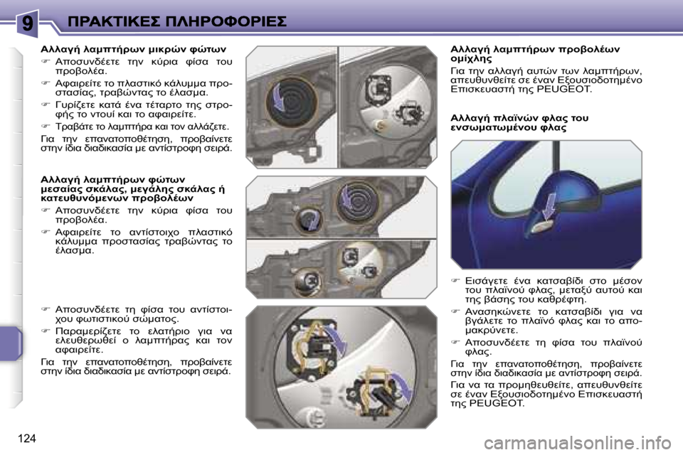 Peugeot 207 CC 2007  Εγχειρίδιο χρήσης (in Greek) �1�2�4
