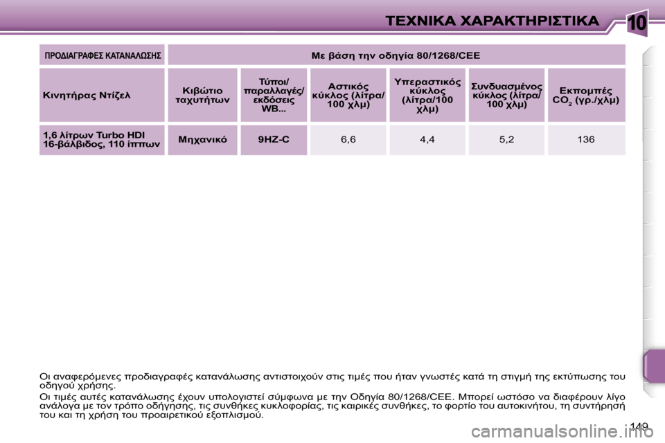 Peugeot 207 CC 2007  Εγχειρίδιο χρήσης (in Greek) �1�0
�1�4�9
"
