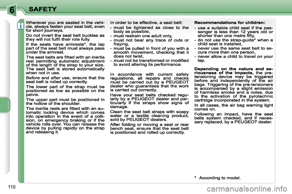 Peugeot 207 Dag 2007  Owners Manual �i
�1�1�0                                                     