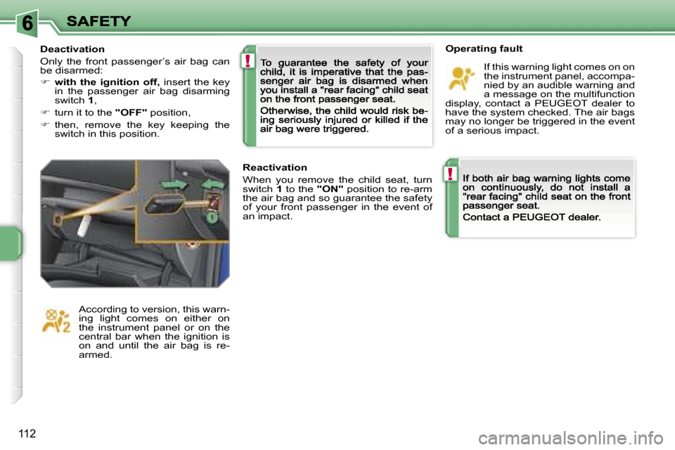 Peugeot 207 Dag 2007  Owners Manual �!
�!
�1�1�2
�O�p�e�r�a�t�i�n�g� �f�a�u�l�t
�I�f� �t�h�i�s� �w�a�r�n�i�n�g� �l�i�g�h�t� �c�o�m�e�s� �o�n� �o�n� �t�h�e� �i�n�s�t�r�u�m�e�n�t� �p�a�n�e�l�,� �a�c�c�o�m�p�a�-�n�i�e�d� �b�y� �a�n� �a�u�d