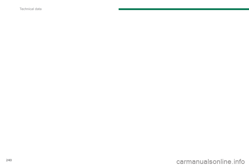 Peugeot 3008 Hybrid 4 2014 Owners Manual - RHD (UK. Australia) Technical data
240 Peugeot 3008 Hybrid 4 2014 Owners Manual - RHD (UK. Australia) Technical data
240