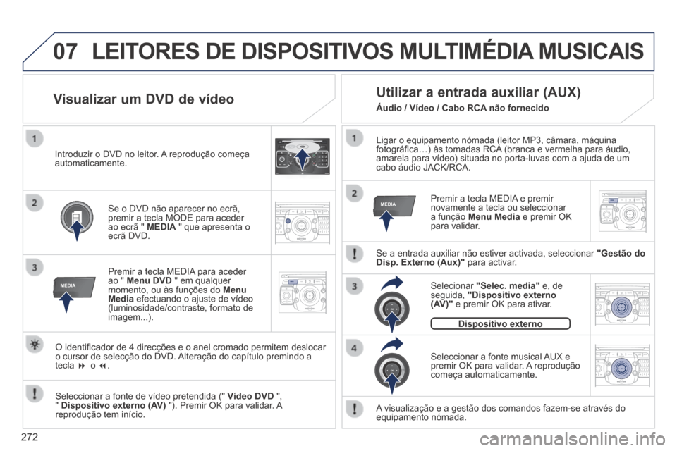 Peugeot 3008 Hybrid 4 2014  Manual do proprietário (in Portuguese) 07
MEDIA
2ABC3DEF5JKL4GHI6MNO8TU V7PQRS9WXYZ0*#
1RADIOM EDIA NA
V ESC TRAFFIC
SETUPADDR
BOOK
MEDIA
2AB C3DEF5JKL4GHI6MNO8TUV7PQR S9WXYZ0*#
1RADIO MEDIA NA
V TRAFFIC
SETUPADDR
BOOK
2ABC3DEF5JKL4GHI6MNO