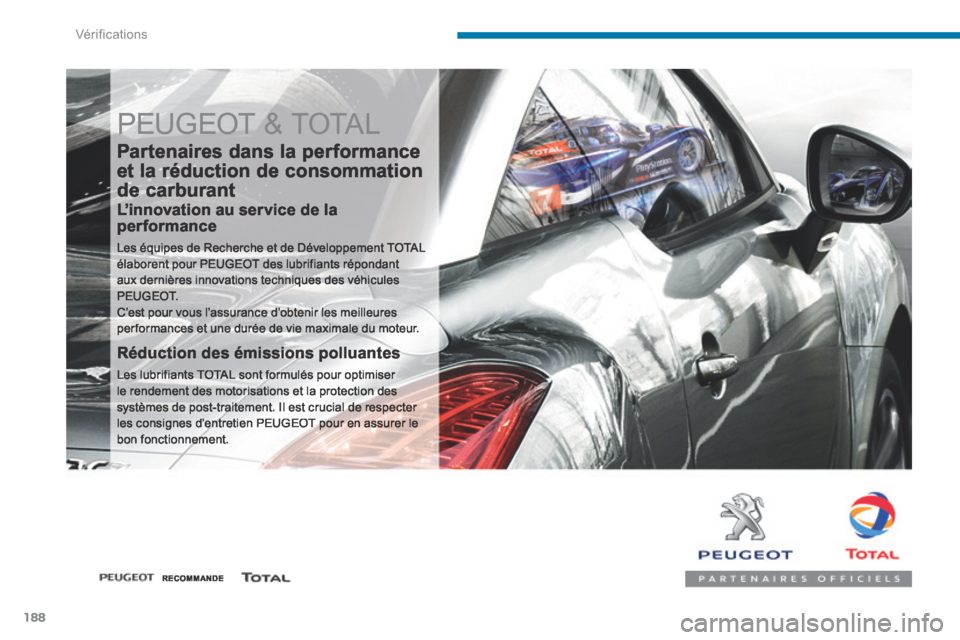 Peugeot 3008 Hybrid 4 2013.5 Manuel du propriétaire (in French) Vérifications
188
PEUGEOT & TOTAL
Partenaires dans la performance
et la réduction de consommation
de carburant
L’innovation au service de la performance
Les équipes de Recherche et de Peugeot 3008 Hybrid 4 2013.5 Manuel du propriétaire (in French) Vérifications
188
PEUGEOT & TOTAL
Partenaires dans la performance
et la réduction de consommation
de carburant
L’innovation au service de la performance
Les équipes de Recherche et de