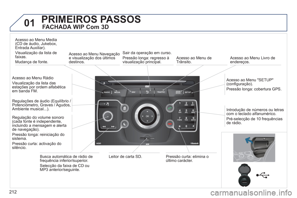 Peugeot 3008 Hybrid 4 2013 Manual do proprietário (in Portuguese) 212
01PRIMEIROS PASSOS
FACHADA WIP Com 3D
Acesso ao Menu Rádio
Visualização da lista dasestações por ordem alfabéticaem banda FM.
A
cesso ao Menu Media (CD de áudio, Jukebox, Entrad Peugeot 3008 Hybrid 4 2013 Manual do proprietário (in Portuguese) 212
01PRIMEIROS PASSOS
FACHADA WIP Com 3D
Acesso ao Menu Rádio
Visualização da lista dasestações por ordem alfabéticaem banda FM.
A
cesso ao Menu Media (CD de áudio, Jukebox, Entrad