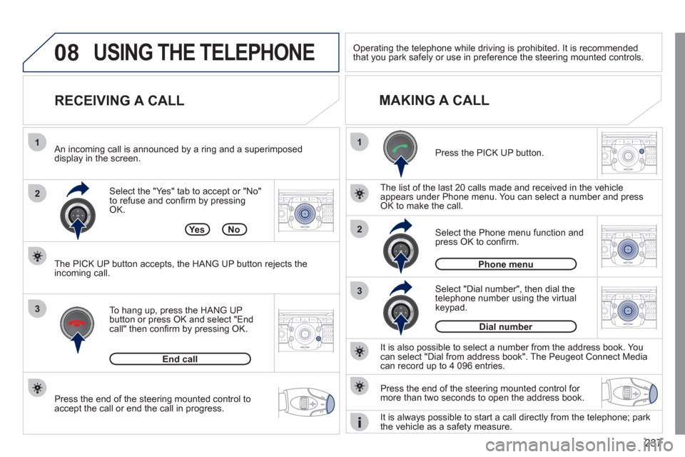 Peugeot 3008 Hybrid 4 2012  Owners Manual 237
08
1
2
3
1
3
22ABC3DEF5JKL4GHI6MNO8TUV7PQRS9WXYZ0*#
1RADIO MEDIANAV ESC TRAFFIC
SETUPADDR
BOOK
2ABC3DEF5JKL4GHI6MNO8TUV7PQRS9WXYZ0*#
1RADIO MEDIANAV ESC TRAFFIC
SETUPADDR
BOOK
2ABC3DEF5JKL4GHI6MNO