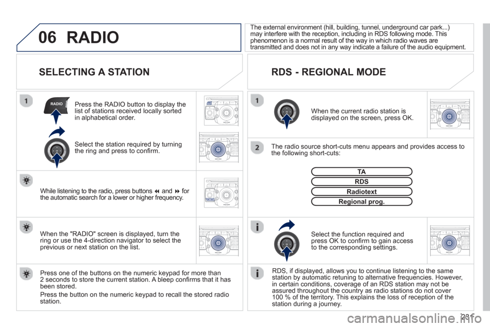 Peugeot 3008 Hybrid 4 2012  Owners Manual - RHD (UK. Australia) 231
06
RADIO
2ABC3DEF5JKL4GHI6MNO8TUV7PQRS9WXYZ0*#
1RADIO MEDIANAV ESC TRAFFIC
SETUPADDR
BOOK
2ABC3DEF5JKL4GHI6MNO8TUV7PQRS9WXYZ0*#
1RADIO MEDIANAV ESC TRAFFIC
SETUPADDR
BOOK
2ABC3DEF5JKL4GHI6MNO8TUV7