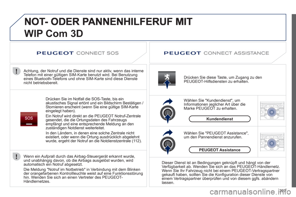 Peugeot 3008 Hybrid 4 2012  Betriebsanleitung (in German) 207
2ABC3DEF5JKL4GHI6MNO8TUV7PQRS9WXYZ0*#
1RADIO MEDIANAV ESC TRAFFIC
SETUPADDR
BOOK
2ABC3DEF5JKL4GHI6MNO8TUV7PQRS9WXYZ0*#
1RADIO MEDIANAV ESC TRAFFIC
SETUPADDR
BOOK
WIP Com3D 
Drücken Sie im Notfall