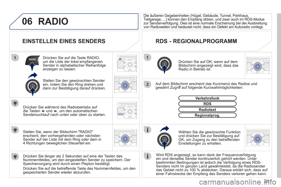 Peugeot 3008 Hybrid 4 2012  Betriebsanleitung (in German) 231
06
RADIO
2ABC3DEF5JKL4GHI6MNO8TUV7PQRS9WXYZ0*#
1RADIO MEDIANAV ESC TRAFFIC
SETUPADDR
BOOK
2ABC3DEF5JKL4GHI6MNO8TUV7PQRS9WXYZ0*#
1RADIO MEDIANAV ESC TRAFFIC
SETUPADDR
BOOK
2ABC3DEF5JKL4GHI6MNO8TUV7