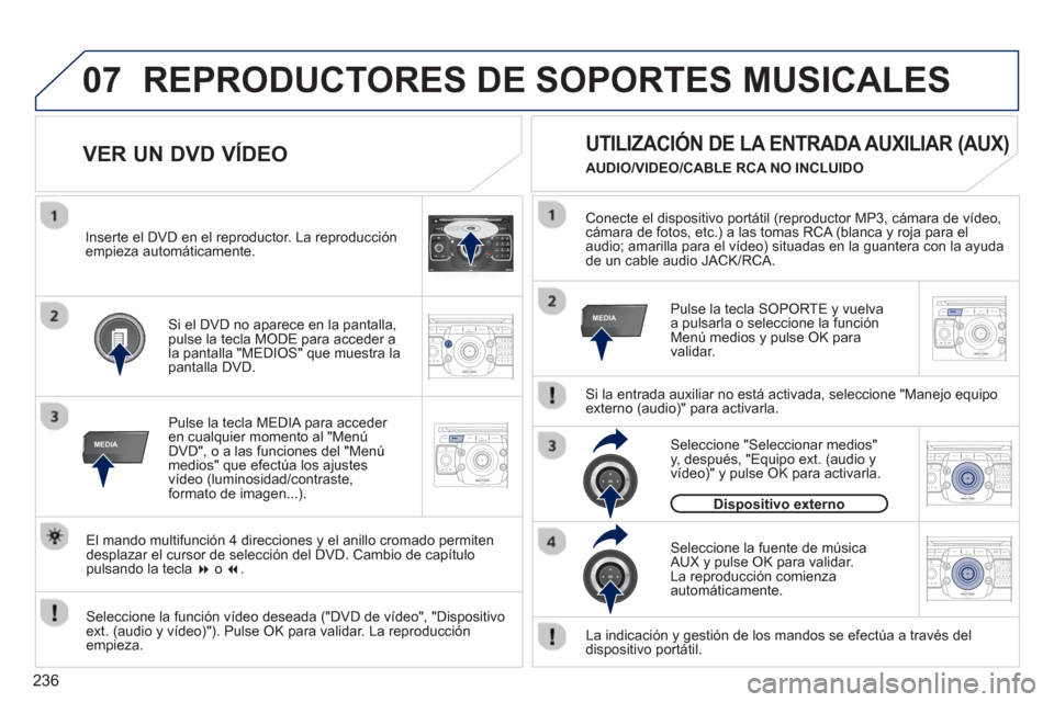 Peugeot 3008 Hybrid 4 2012 Manual del propietario (in Spanish) 236
07
MEDIA
2ABC3DEF5JKL4GHI6MNO8TUV7PQRS9WXYZ0*#
1RADIO MEDIANAV ESC TRAFFIC
SETUPADDR
BOOK
MEDIA
2ABC3DEF5JKL4GHI6MNO8TUV7PQRS9WXYZ0*#
1RADIO MEDIANAV ESC TRAFFIC
SETUPADDR
BOOK
2ABC3DEF5JKL4GHI6MN Peugeot 3008 Hybrid 4 2012 Manual del propietario (in Spanish) 236
07
MEDIA
2ABC3DEF5JKL4GHI6MNO8TUV7PQRS9WXYZ0*#
1RADIO MEDIANAV ESC TRAFFIC
SETUPADDR
BOOK
MEDIA
2ABC3DEF5JKL4GHI6MNO8TUV7PQRS9WXYZ0*#
1RADIO MEDIANAV ESC TRAFFIC
SETUPADDR
BOOK
2ABC3DEF5JKL4GHI6MN