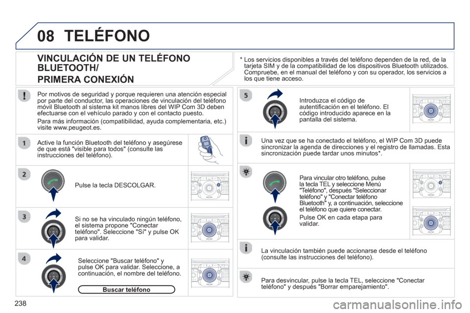 Peugeot 3008 Hybrid 4 2012  Manual del propietario (in Spanish) 238
08
2ABC3DEF5JKL4GHI6MNO8TUV7PQRS9WXYZ0*#
1RADIO MEDIANAV ESC TRAFFIC
SETUPADDR
BOOK
2ABC3DEF5JKL4GHI6MNO8TUV7PQRS9WXYZ0*#
1RADIO MEDIANAV ESC TRAFFIC
SETUPADDR
BOOK
2ABC3DEF5JKL4GHI6MNO8TUV7PQRS9W