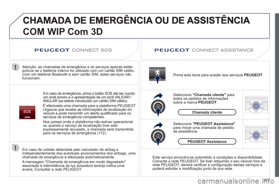 Peugeot 3008 Hybrid 4 2012  Manual do proprietário (in Portuguese) 207
2ABC3DEF5JKL4GHI6MNO8TUV7PQRS9WXYZ0*#
1RADIO MEDIANAV ESC TRAFFIC
SETUPADDR
BOOK
2ABC3DEF5JKL4GHI6MNO8TUV7PQRS9WXYZ0*#
1RADIO MEDIANAV ESC TRAFFIC
SETUPADDR
BOOK
COM WIP Com3D 
Em caso de emergên