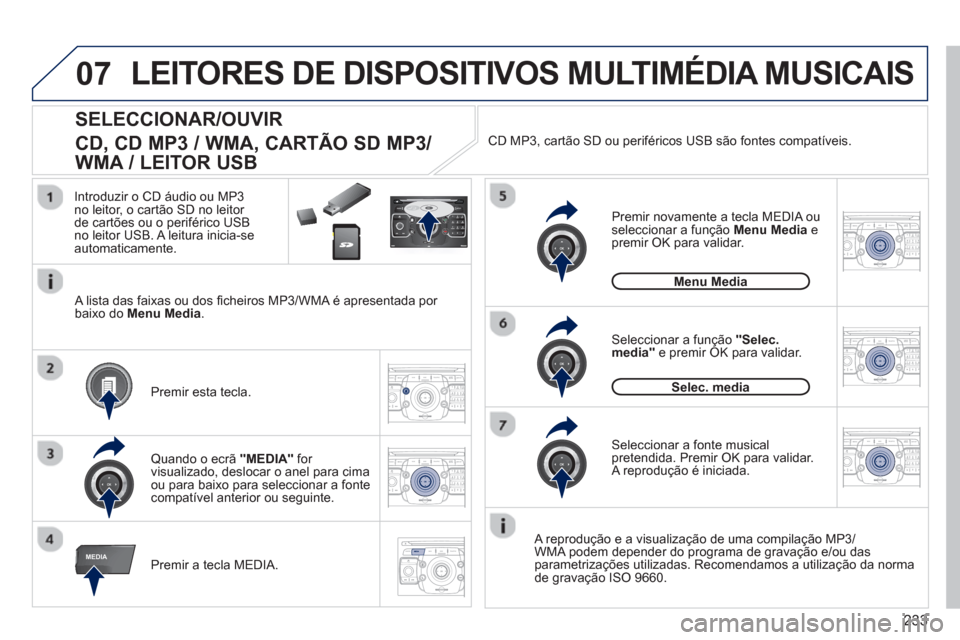 Peugeot 3008 Hybrid 4 2012 Manual do proprietário (in Portuguese) 233
07
MEDIA
2ABC3DEF5JKL4GHI6MNO8TUV7PQRS9WXYZ0*#
1RADIO MEDIANAV ESC TRAFFIC
SETUPADDR
BOOK
2ABC3DEF5JKL4GHI6MNO8TUV7PQRS9WXYZ0*#
1RADIO MEDIANAV ESC TRAFFIC
SETUPADDR
BOOK
2ABC3DEF5JKL4GHI6MNO8TUV7 Peugeot 3008 Hybrid 4 2012 Manual do proprietário (in Portuguese) 233
07
MEDIA
2ABC3DEF5JKL4GHI6MNO8TUV7PQRS9WXYZ0*#
1RADIO MEDIANAV ESC TRAFFIC
SETUPADDR
BOOK
2ABC3DEF5JKL4GHI6MNO8TUV7PQRS9WXYZ0*#
1RADIO MEDIANAV ESC TRAFFIC
SETUPADDR
BOOK
2ABC3DEF5JKL4GHI6MNO8TUV7