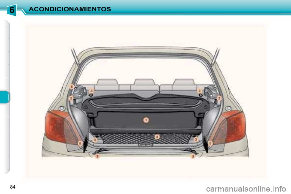 Peugeot 307 Break 2007.5  Manual del propietario (in Spanish) ACONDICIONAMIENTOS
84   