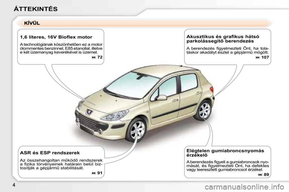 Peugeot 307 Break 2007.5  Kezelési útmutató (in Hungarian) 