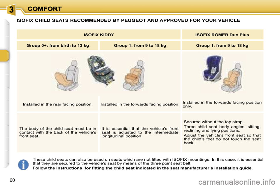 Peugeot 307 Break 2007 Repair Manual �6�0
�T�h�e�s�e� �c�h�i�l�d� �s�e�a�t�s� �c�a�n� �a�l�s�o� �b�e� �u�s�e�d� �o�n� �s�e�a�t�s� �w�h�i�c�h� �a�r�e� �n�o�t� �ﬁ�t�t�e�d� �w�i�t�h� �I�S�O�F�I�X� �m�o�u�n�t�i�n�g�s�.� �I�n� �t�h�i�s� �c�