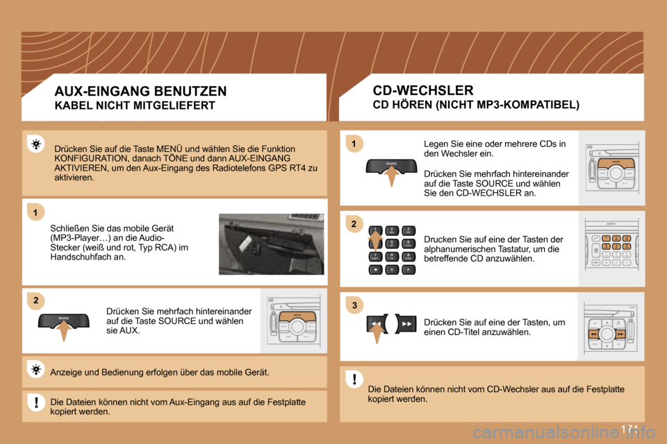 Peugeot 307 Break 2007  Betriebsanleitung (in German) �1�7�1
�1�1
�S�O�U�R�C�E
�2�2
�S
�O �S �S�O�U�R�C�E
�M�O�D�E �B�A�N�D �T�P�T
�A�  �Y
�D�A�R�K�S�O�U�R�C�E
�2
�a�b�c
�5
�j�k�l
�8
�t�u�v �3
�d�e�f
�6
�m�n�o
�9
�w�x�y�z
�1 �4
�g�h�i
�7
�p�q�r�s
�0 �#
�
