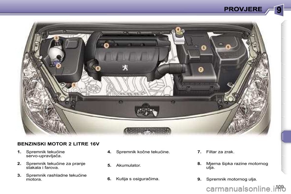 Peugeot 307 Break 2007  Vodič za korisnike (in Croatian) �1�0�9
�1�.�  �S�p�r�e�m�n�i�k� �t�e�k�u�ć�i�n�e� �s�e�r�v�o�-�u�p�r�a�v�l�j�a�č�a�.
�2�.�  �S�p�r�e�m�n�i�k� �t�e�k�u�ć�i�n�e� �z�a� �p�r�a�n�j�e� �s�t�a�k�a�l�a� �i� �f�a�r�o�v�a�.
�3�.�  �S�p�r�