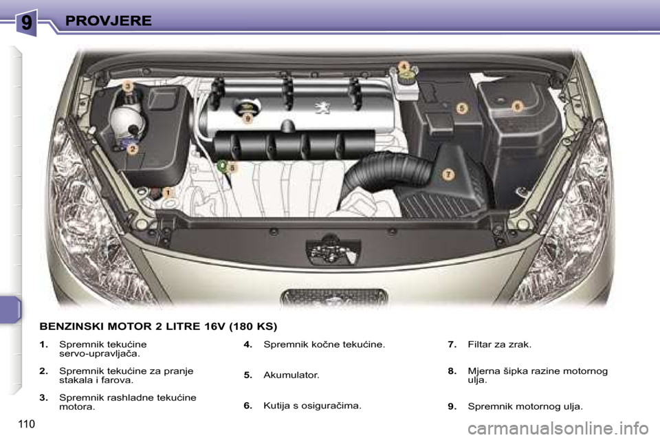Peugeot 307 Break 2007  Vodič za korisnike (in Croatian) �1�1�0
�1�.�  �S�p�r�e�m�n�i�k� �t�e�k�u�ć�i�n�e� �s�e�r�v�o�-�u�p�r�a�v�l�j�a�č�a�.
�2�.�  �S�p�r�e�m�n�i�k� �t�e�k�u�ć�i�n�e� �z�a� �p�r�a�n�j�e� �s�t�a�k�a�l�a� �i� �f�a�r�o�v�a�.
�3�.�  �S�p�r�
