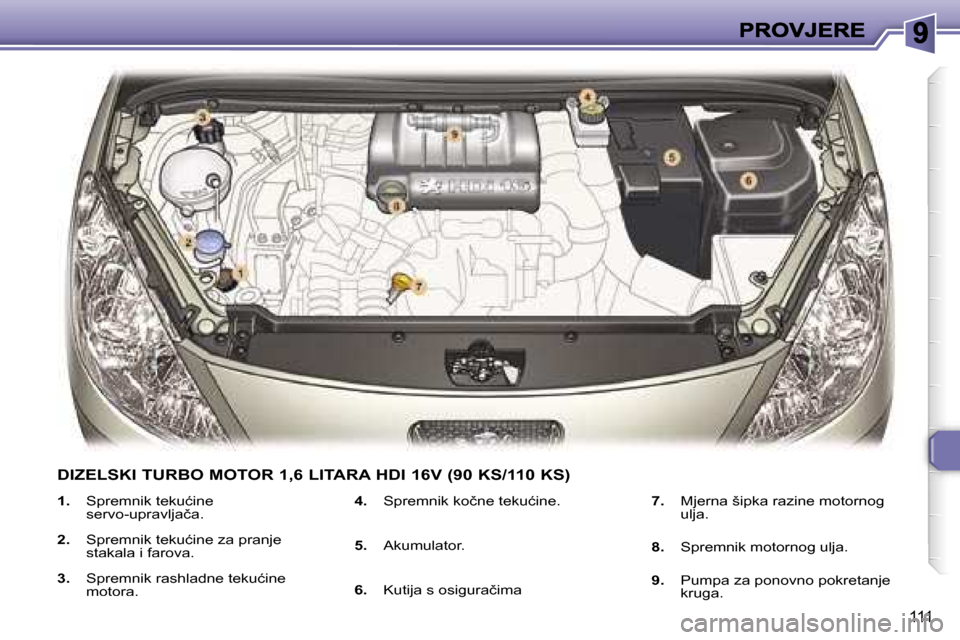 Peugeot 307 Break 2007  Vodič za korisnike (in Croatian) �1�1�1
�1�.�  �S�p�r�e�m�n�i�k� �t�e�k�u�ć�i�n�e� �s�e�r�v�o�-�u�p�r�a�v�l�j�a�č�a�.
�2�.�  �S�p�r�e�m�n�i�k� �t�e�k�u�ć�i�n�e� �z�a� �p�r�a�n�j�e� �s�t�a�k�a�l�a� �i� �f�a�r�o�v�a�.
�3�.�  �S�p�r�