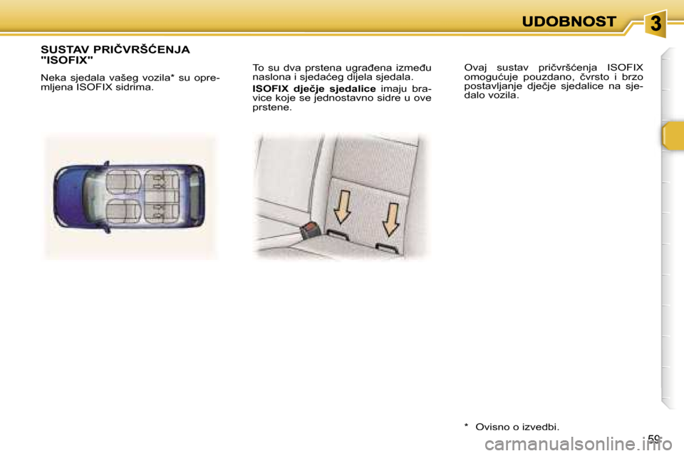 Peugeot 307 Break 2007  Vodič za korisnike (in Croatian) �5�9
�T�o�  �s�u�  �d�v�a�  �p�r�s�t�e�n�a�  �u�g�r�a�đ�e�n�a�  �i�z�m�e�đ�u� �n�a�s�l�o�n�a� �i� �s�j�e�d�a�ć�e�g� �d�i�j�e�l�a� �s�j�e�d�a�l�a�.
�I�S�O�F�I�X�  �d�j�e�č�j�e�  �s�j�e�d�a�l�i�c�e�