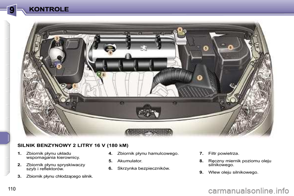 Peugeot 307 Break 2007  Instrukcja Obsługi (in Polish) �1�1�0
�1�.�  �Z�b�i�o�r�n�i�k� �p�ł�y�n�u� �u�k�ł�a�d�u� �w�s�p�o�m�a�g�a�n�i�a� �k�i�e�r�o�w�n�i�c�y�.
�2�.�  �Z�b�i�o�r�n�i�k� �p�ł�y�n�u� �s�p�r�y�s�k�i�w�a�c�z�y� �s�z�y�b� �i� �r�e�ﬂ�e�k�t�