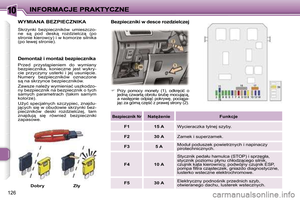 Peugeot 307 Break 2007  Instrukcja Obsługi (in Polish) �1�0
�1�2�6
�W�Y�M�I�A�N�A� �B�E�Z�P�I�E�C�Z�N�I�K�A
�S�k�r�z�y�n�k�i�  �b�e�z�p�i�e�c�z�n�i�k�ó�w�  �u�m�i�e�s�z�c�z�o�-�n�e�  �s"�  �p�o�d�  �d�e�s�k"�  �r�o�z�d�z�i�e�l�c�z"�  �(�p�o� �s�t�r�o�