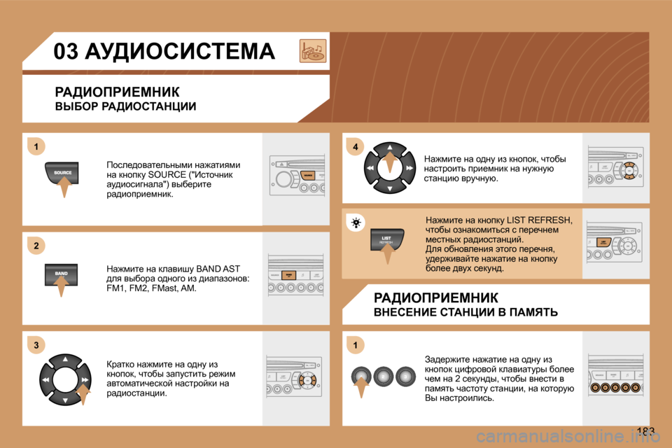 Peugeot 307 Break 2006  Инструкция по эксплуатации (in Russian) �1 
�2 
�3�4 
�1
�1�8�3
�0�3� Wj>BehBhi?cW
gW>BefgB?cdBa 
YrXeg� gW>BehiWdmBB
gW>BefgB?cdBa
Yd?h?dB?� hiWdmBB� Y� fWcvis
f
