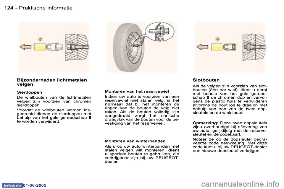 Peugeot 307 Break 2005  Handleiding (in Dutch) �1�2�4 �-
�0�1�-�0�6�-�2�0�0�5
�1�2�5
�-
�0�1�-�0�6�-�2�0�0�5
�B�i�j�z�o�n�d�e�r�h�e�d�e�n� �l�i�c�h�t�m�e�t�a�l�e�n�  
�v�e�l�g�e�n
�S�i�e�r�d�o�p�p�e�n 
�D�e�  �w�i�e�l�b�o�u�t�e�n�  �v�a�n�  �d�e� 