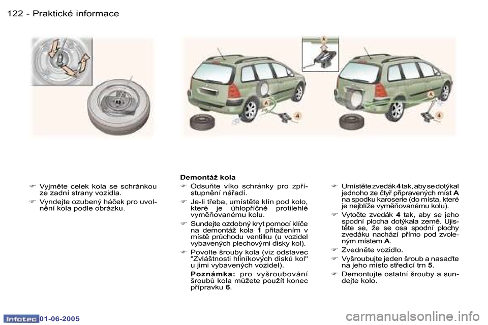Peugeot 307 Break 2005  Návod k obsluze (in Czech) �1�2�2 �-
�0�1�-�0�6�-�2�0�0�5
�1�2�3
�-
�0�1�-�0�6�-�2�0�0�5
�F
�  �V�y�j�m)�t�e�  �c�e�l�e�k�  �k�o�l�a�  �s�e�  �s�c�h�r�á�n�k�o�u� 
�z�e� �z�a�d�n�í� �s�t�r�a�n�y� �v�o�z�i�d�l�a�.
�F �  �V�y�n