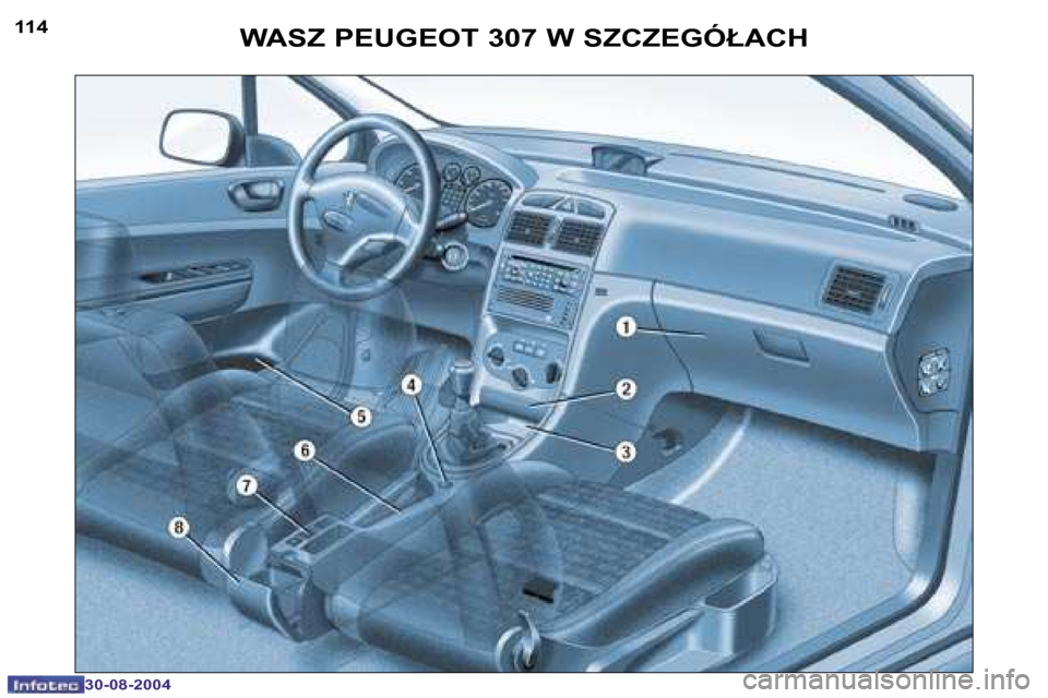 Peugeot 307 Break 2004.5  Instrukcja Obsługi (in Polish) �1�1�4
�3�0�-�0�8�-�2�0�0�4
�1�1�5
�3�0�-�0�8�-�2�0�0�4
�W�A�S�Z� �P�E�U�G�E�O�T� �3�0�7� �W� �S�Z�C�Z�E�G�Ó�Ł�A�C�H  