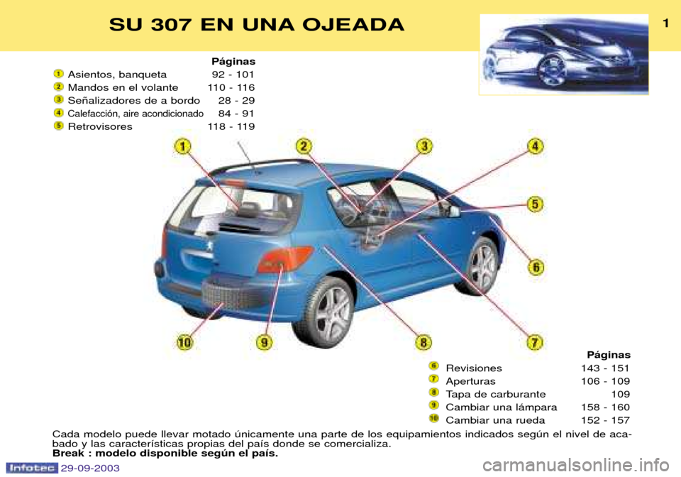 Peugeot 307 Break 2003.5  Manual del propietario (in Spanish) 