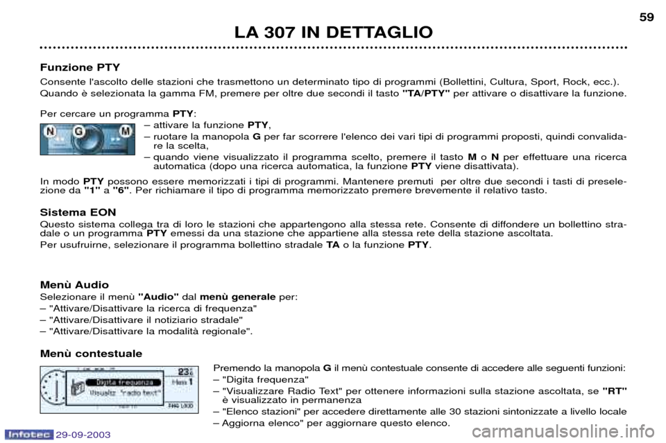 Peugeot 307 Break 2003.5  Manuale del proprietario (in Italian) 
 	

 7
#$5 
%
	
	(
 		

 ,	
	

		
$H	
+%+"+ D+	   
?
@
		
$