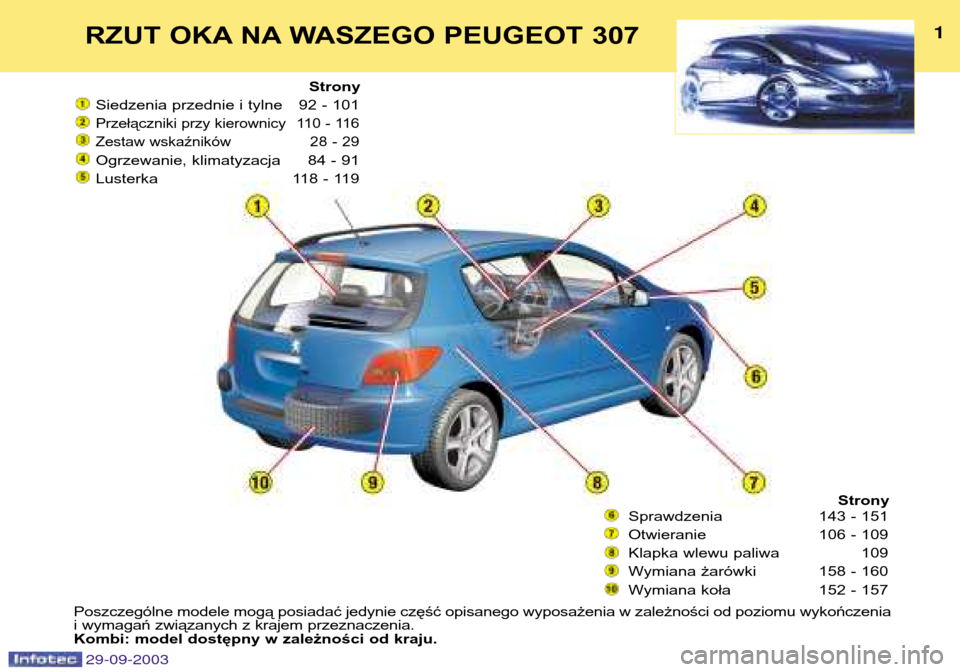 Peugeot 307 Break 2003.5  Instrukcja Obsługi (in Polish) 