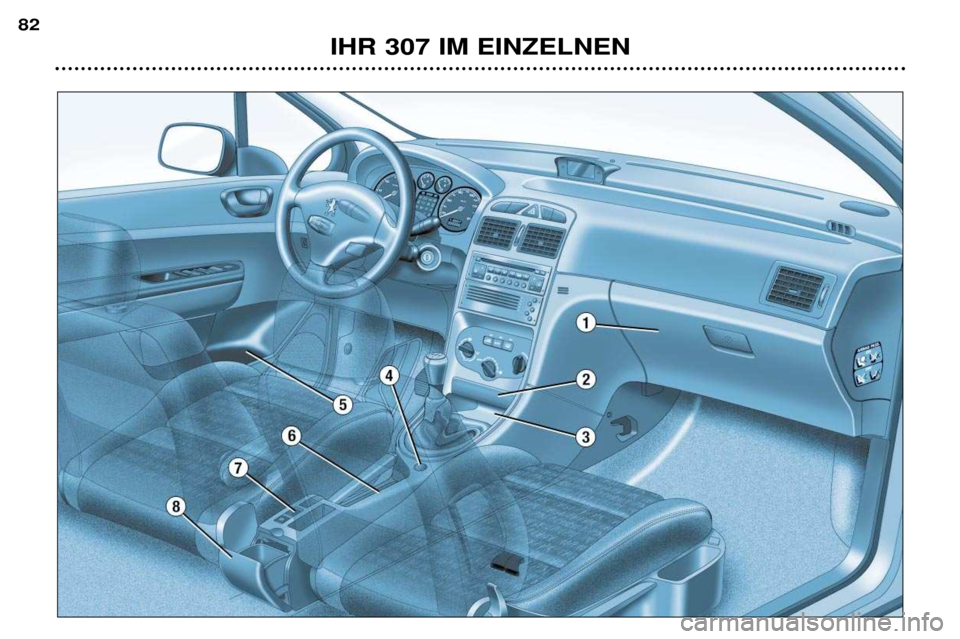 Peugeot 307 Break 2002  Betriebsanleitung (in German) IHR 307 IM EINZELNEN
82  