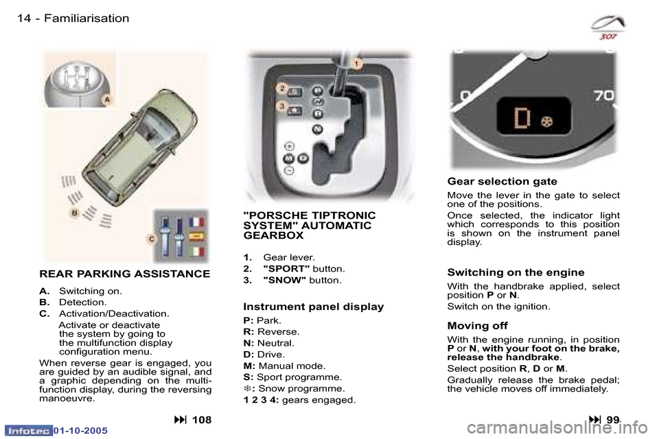 Peugeot 307 Break Dag 2005.5 User Guide �1�4 �-
�0�1�-�1�0�-�2�0�0�5
�1�5
�-
�0�1�-�1�0�-�2�0�0�5
�F�a�m�i�l�i�a�r�i�s�a�t�i�o�n
�"�P�O�R�S�C�H�E� �T�I�P�T�R�O�N�I�C�  
�S�Y�S�T�E�M�"� �A�U�T�O�M�A�T�I�C� 
�G�E�A�R�B�O�X
�1�.�  �G�e�a�r� �l