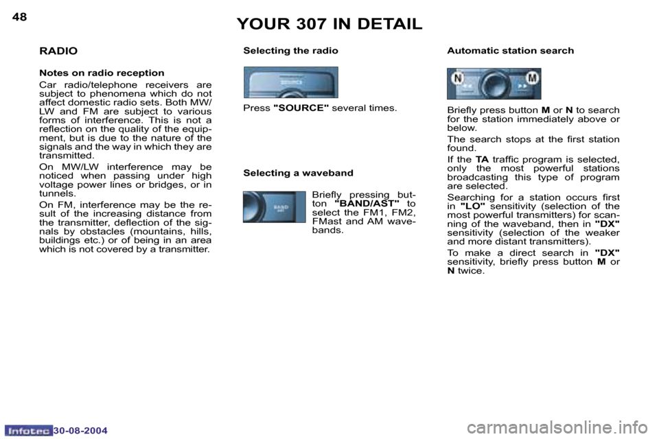Peugeot 307 Break Dag 2004.5 Workshop Manual �4�8
�3�0�-�0�8�-�2�0�0�4
�4�9
�3�0�-�0�8�-�2�0�0�4
�Y�O�U�R� �3�0�7� �I�N� �D�E�T�A�I�L
�S�e�l�e�c�t�i�n�g� �t�h�e� �r�a�d�i�o �A�u�t�o�m�a�t�i�c� �s�t�a�t�i�o�n� �s�e�a�r�c�h�R�A�D�I�O
�N�o�t�e�s� �